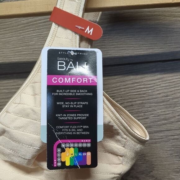 NWT Bali Comfort Fit Women's Wire-Free Bra Size Medium, beige - Picture 4 of 8
